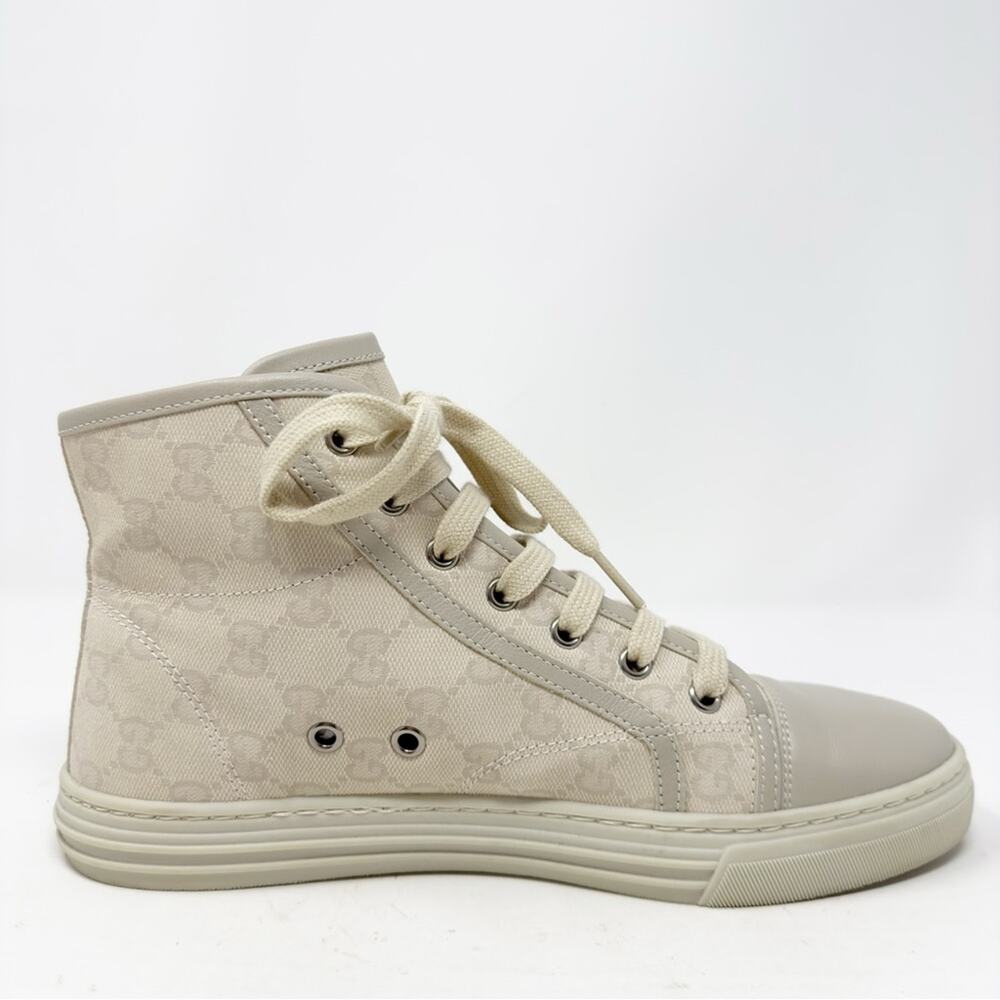 Gucci High Top GG Cap Toe Canvas Sneakers 38 - Picture 7 of 10
